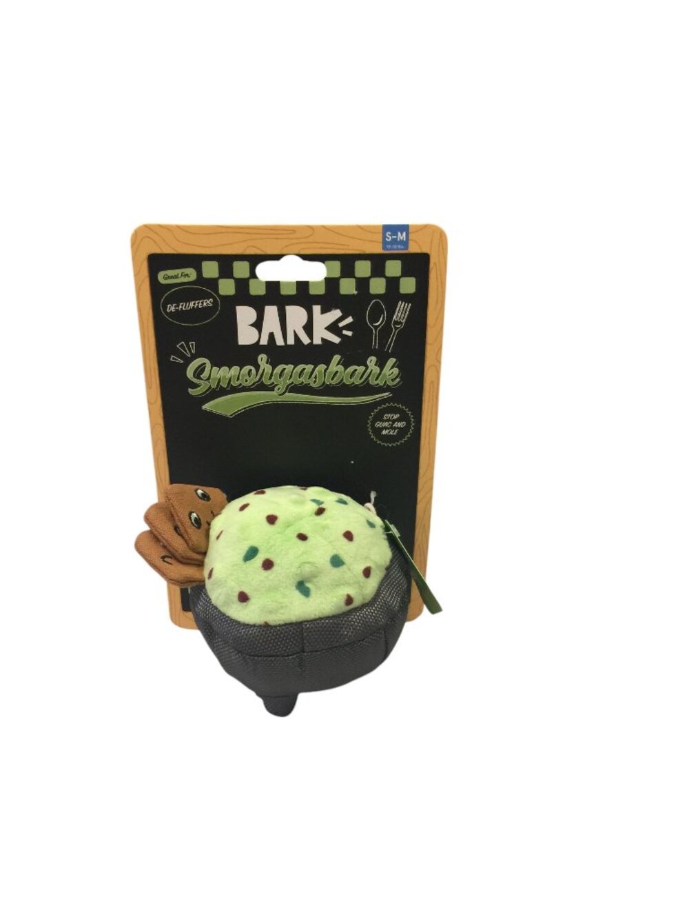 BARK Smorgasbark Stop Guac and Mole Chips Guacamole Plush Dog Toy Crinkle Squeak